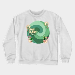 Flower Plant Green Geometric #66 Crewneck Sweatshirt